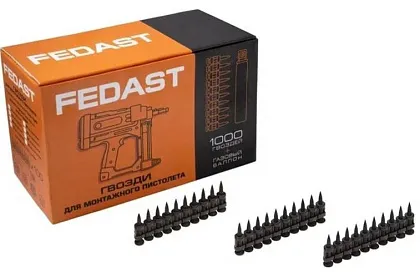Гвозди 2.7*16 мм кованые с ребрами жесткости (1000шт/уп без газ. баллона) FEDAST, уп