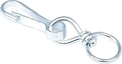 Карабин с вертлюгом тип А 40 мм (белый цинк 2 шт) (Стройбат)