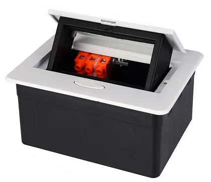 Выдвижной гор. модуль в столешницу для 2 розеток Белый RocketSocket