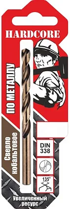 Сверло по металлу 5,0 мм Co5% Hardcore