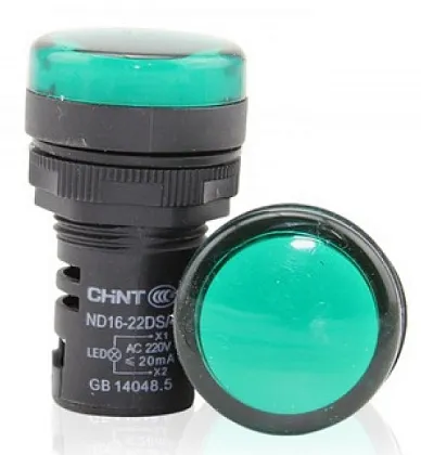 Индикатор LED зелёный ND16-22DS/2 24В АС/DC IP65 CHINT
