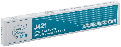 Электроды J421 (аналог OK46) для низкоуглеродистых сталей 2,5 мм (1 кг)  "Bridge", уп