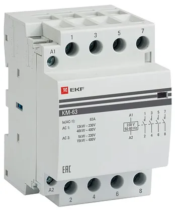 Контактор модульный КМ 63/40 (кат.230В AC, 4но, 63A PROxima) EKF
