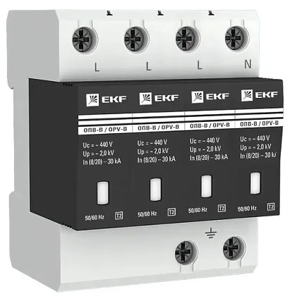 УЗИП (разрядник) ОПВ-B/4P In 30кА 440В с сигн. EKF