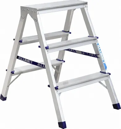 Стремянка алюминиевая двухстороння 3 ступени  (AD7203) (ALUMET)