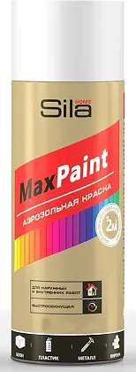 Эмаль аэрозольная, универс., БЕЛЫЙ МАТОВЫЙ RAL9005, 520мл Sila HOME
