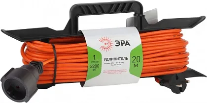 Удлинитель на рамке 1гн. 20м б/з ПВС 2x1мм2 UFx ЭРА