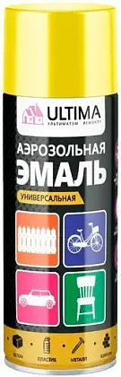 Эмаль аэрозольная, универс., ЖЕЛТЫЙ RAL 1018, 520мл ULTIMA