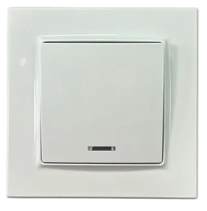 Выключатель 1-кл. с подсветкой белый SD-P1002W "Standard" AWSproducts