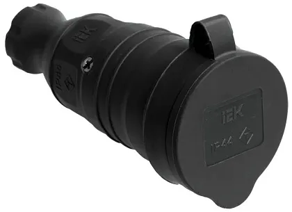 Розетка каучук переносная с/з IP44 РБп13-1-0м ОМЕГА IEK