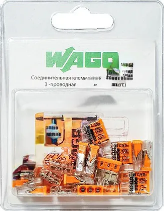 Клемма 3 отверстия 0,5-2,5 (уп. -  20 шт.) (СМК 2273-203) (DORI), уп