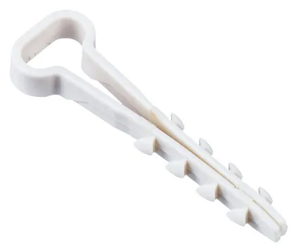 Дюбель-хомут 5х10мм для плоского кабеля нейлон белый (25шт) IEK