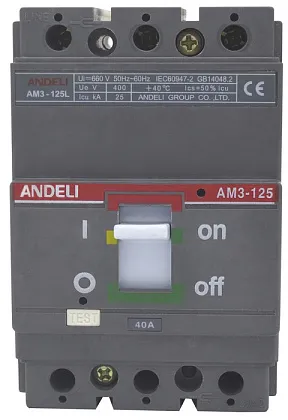 Автоматический выключатель AM3-250S/3P 160A 65kA Andeli