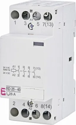 Контактор модульный RD 25-04 (кат.24V AC/DC 25А 4но) ETI