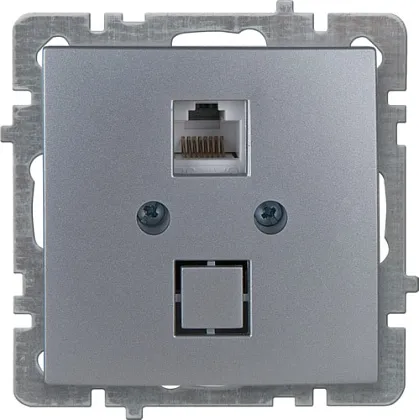 Механизм роз. 1-местн. компьютерная СУ (RJ45 САТ5), TOURAN-ALEGRA-THOR, metallic, серебро