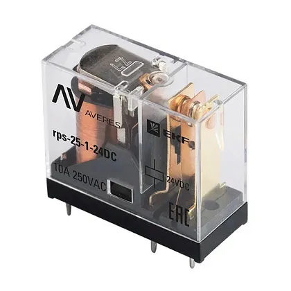 Реле промышленное РП slim 25/1 10A 24В DC AVERES