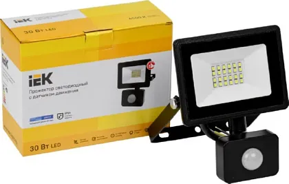 Прожектор LED СДО06-30Д 6500К 30Вт 2400Lm IP65 ИК-датчик IEK