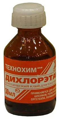 Клей для пластмассы "Дихлорэтан" фл.30мл (стекло) 10/210 Стан