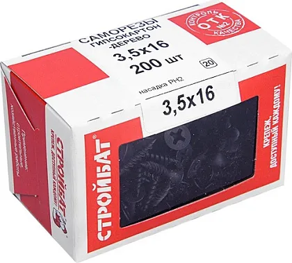Саморез по дереву 3,5*16 (200 шт.) (Стройбат)
