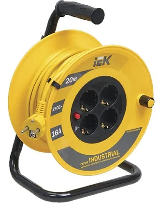 Удлинитель на катушке 4гн. 20м с/з ПВС 3х1,5мм2 INDUSТRIAL IEK