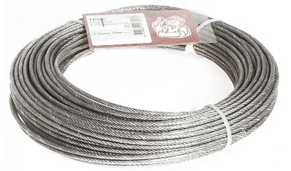 Трос 2/3 мм в ПВХ DIN3055 цинк (боб. 30м) (Стройбат), уп
