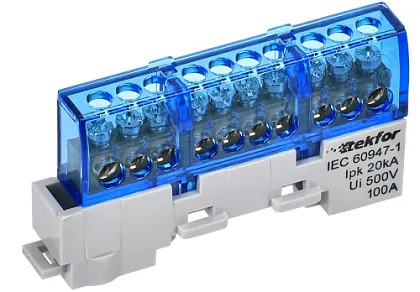 Шина N "ноль" изолированная на универсальном держателе 6х9-10-С TEKFOR IEK