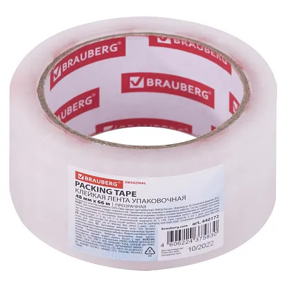 Лента/скотч клейкая прозрачная 48 мм х 66м, 45мкм BR