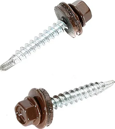 Саморез кровельный 4,8*51 шок-коричн. со сверлом (150 шт.) (Tech-KREP), уп