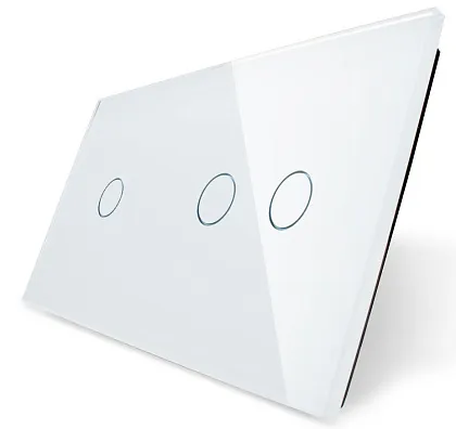 Панель для 2-х сенсорных выключателей (1+2) Белый Livolo