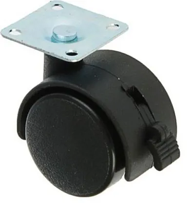 Опора колесная с площадкой (d=50,h=65) с фиксатором (1шт) (ХС)