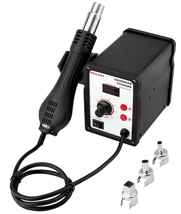 Паяльная станция REXANT (термофен) термовоздушная, с цифровым дисплеем, 150-500 °С, 12-0714