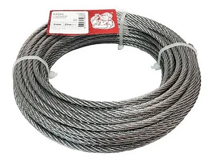 Трос 5 мм DIN3055 цинк (боб. 20м) (Стройбат), уп