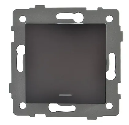 Выключатель 1-кл. с подсветкой чёрный A-002B "Аура" AWSproducts