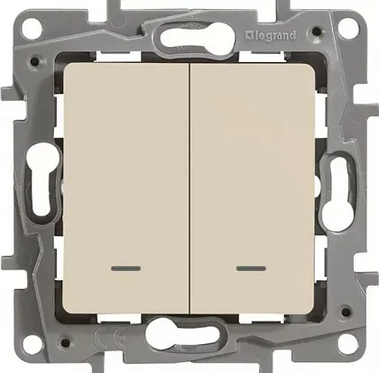 Выключатель 2-кл.с подсветкой Сл.Кость ETIKA LEGRAND