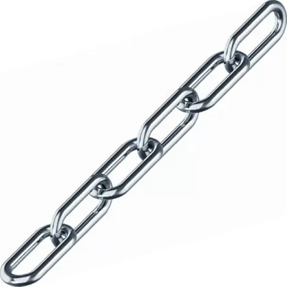 Цепь 1,5 мм длиннозвенная DIN763 цинк (боб.100м) (крат 5м) (Tech-KREP)