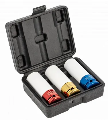 Головки ударные длинные, для литых дисков набор 1/2'' (3 шт.) (17мм, 19мм, 21мм) HOEGERT, ком