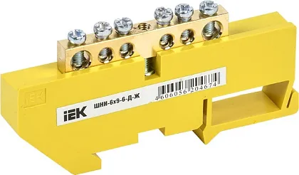 Шина PE "земля" на DIN-изол ШНИ-6х9-6-Д-Ж ИЭК