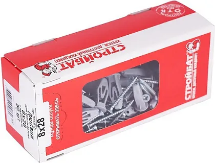 Дюбель для гипсокартона 8*28 с саморезом (50 шт.) (Стройбат)