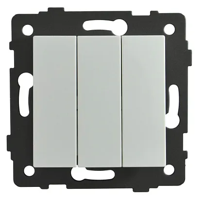 Выключатель 3-кл. белый A-015W "Aura" AWSproducts