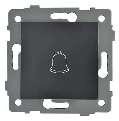 Выключатель звонка 1-кл. чёрный A-005B "Аура" AWSproducts