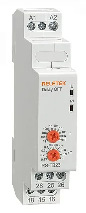Реле времени RS-TB13, задержка на откл.1co, 8A, 24-240В AC/DC Reletek
