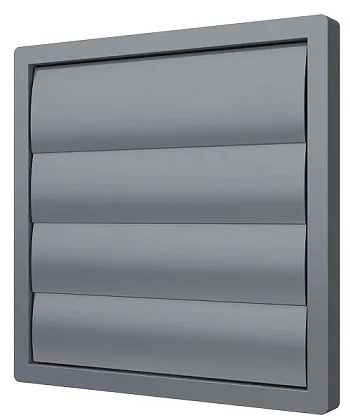 Решетка вентиляционная клапанная фланец D250 жалюзи 294х294 ASA Gray ERA