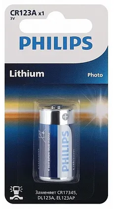 Батарейка CR123A LITHIUM PHILIPS BL-1