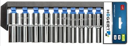 Набор головок удлиненных 76 мм, 1/2", 10 шт. HOEGERT, ком