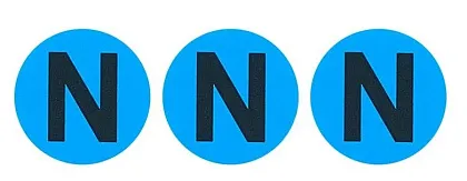 Знаки безопасности символ "N" d=20мм синий (уп./100 шт) HLT, уп