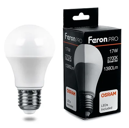 Лампа LED A65 E27 2700К 17Вт Feron, 