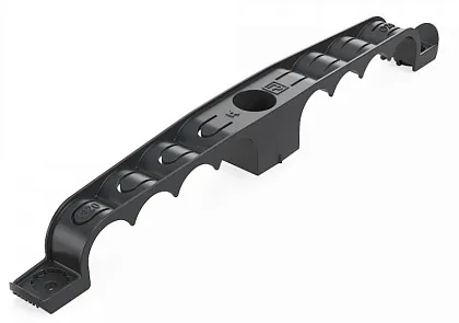 Держатель труб для прямого монтажа двусторонний на 8 мест чёрный d20 (20шт/120шт уп/кор) Промрукав