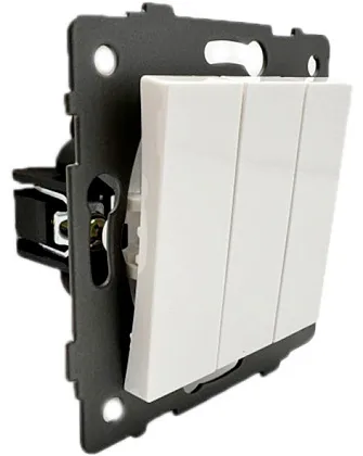 Выключатель 3-кл. белый A-015W "Аура" AWSproducts