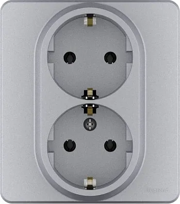 Розетка 2-я с/з Алюминий INSPIRIA LEGRAND
