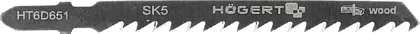 Полотно для электролобзика по дереву 100 мм,  6TPI, быстр рез 5шт HOEGERT, ком